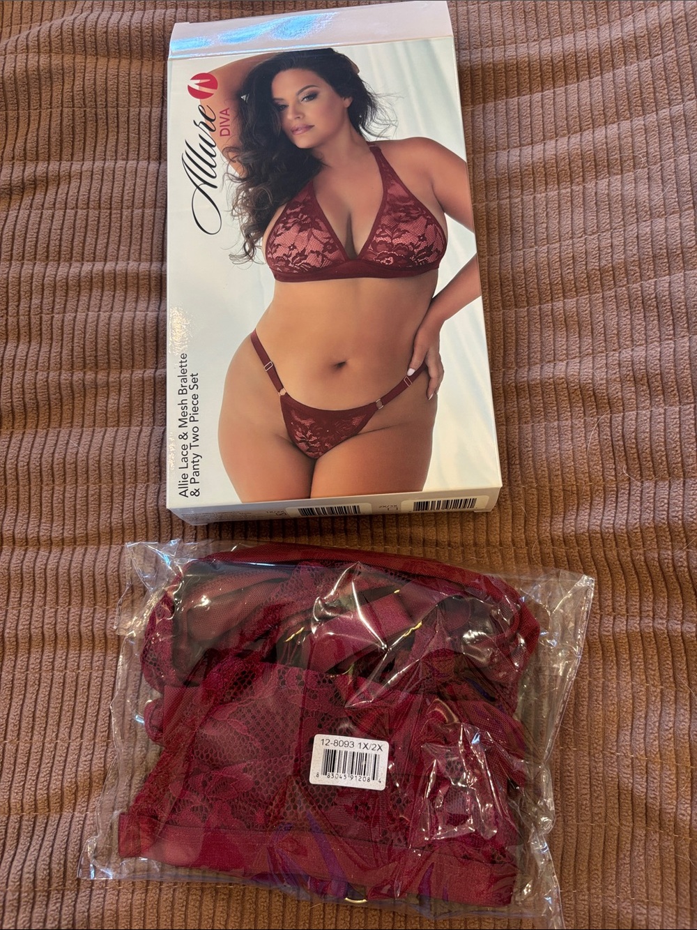 Allure DIVA Allie Lace & Mesh Bralette & Panty Two Piece Set